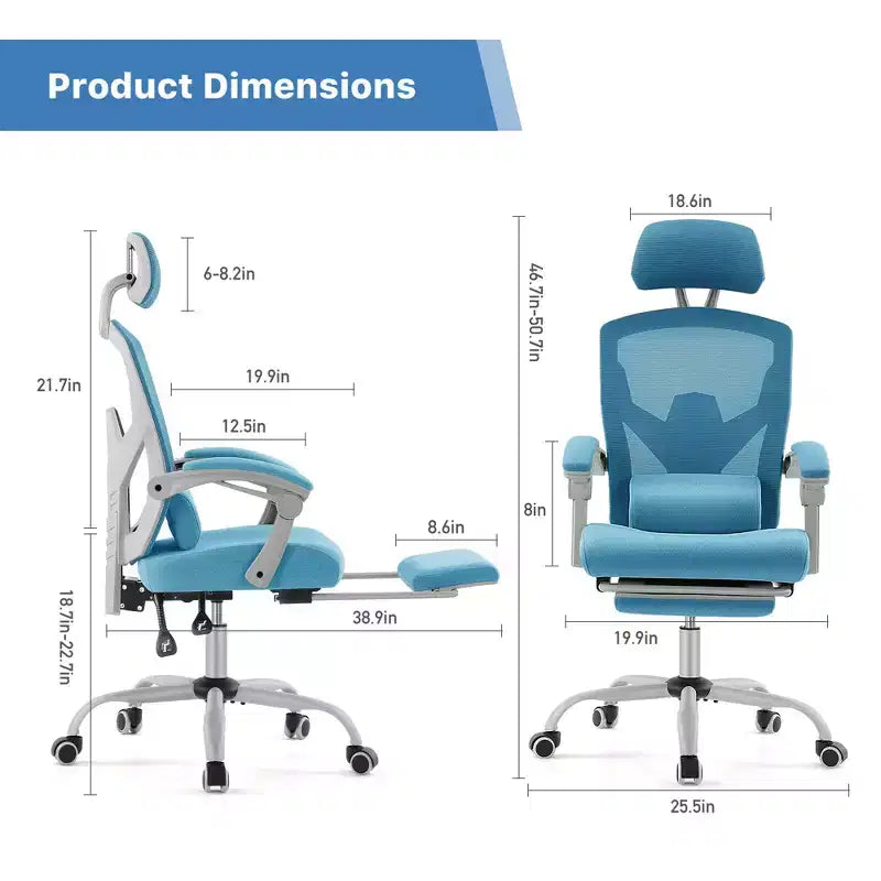 Sedia da gaming ergonomica in rete