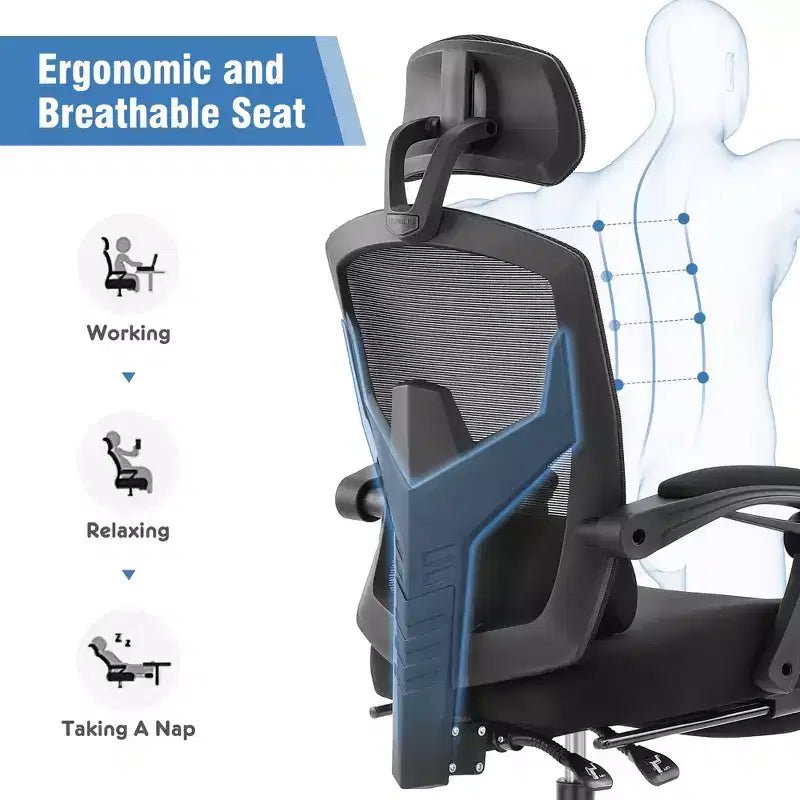 Sedia da gaming ergonomica in rete