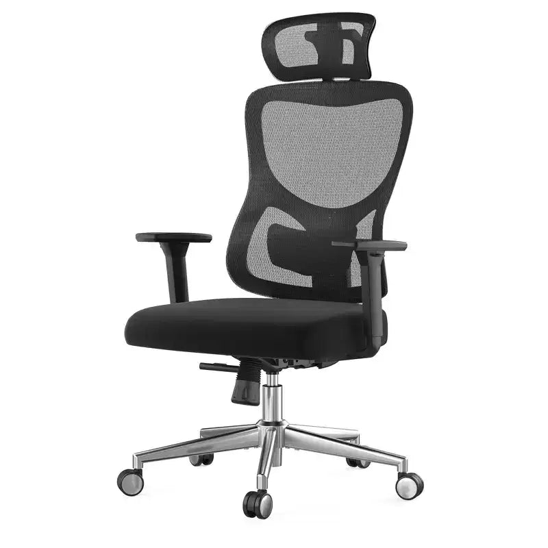 Sedia da ufficio ergonomica in rete con poggiatesta, supporto lombare e braccioli regolabili, schienale alto, per gaming, ufficio e casa