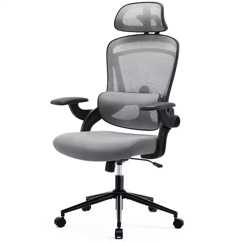 Ergonomiczny fotel biurowy z regulowanym podparciem lędźwiowym, fotel gamingowy z siatkowym zagłówkiem, fotel komputerowy do domu i biura