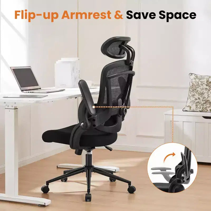 Sedia da ufficio ergonomica con schienale e supporto lombare regolabile, sedia da gaming con poggiatesta in rete, sedia per computer per casa e ufficio