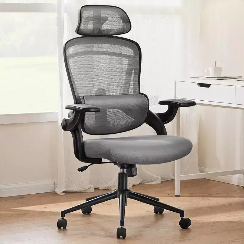 Sedia da ufficio ergonomica con schienale e supporto lombare regolabile, sedia da gaming con poggiatesta in rete, sedia per computer per casa e ufficio