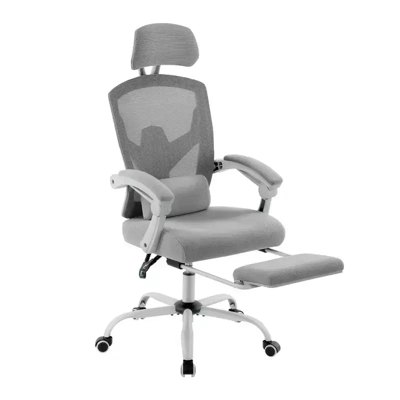 Sedia da ufficio ergonomica con poggiapiedi retrattile, sedia da gaming
