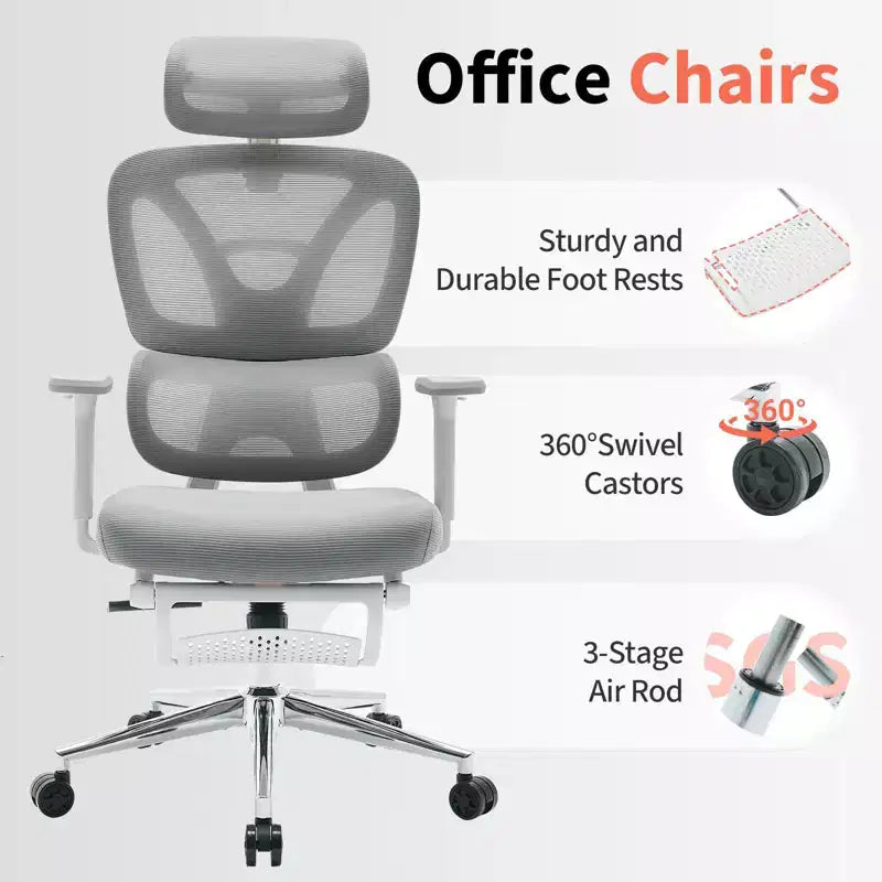 Sedia da ufficio ergonomica in rete