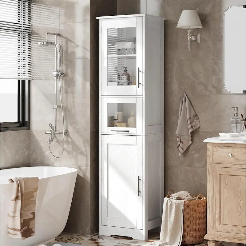 Tall Bathroom Cabinet, Linen Storage Cabinet