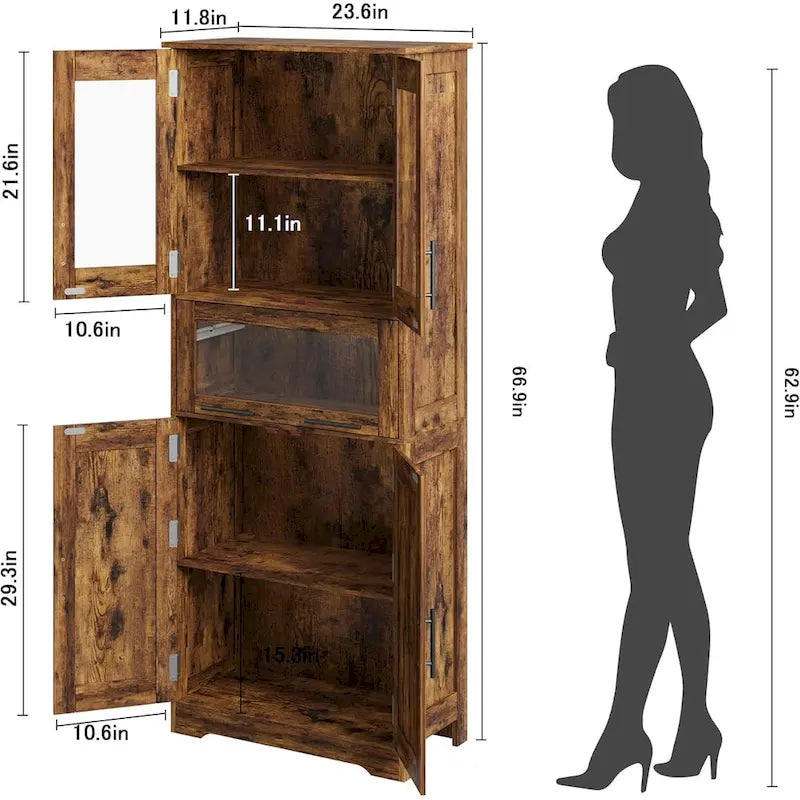 Tall Bathroom Cabinet, Linen Storage Cabinet