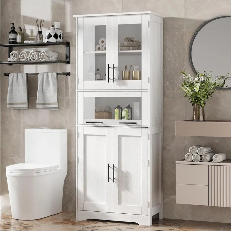 Tall Bathroom Cabinet, Linen Storage Cabinet