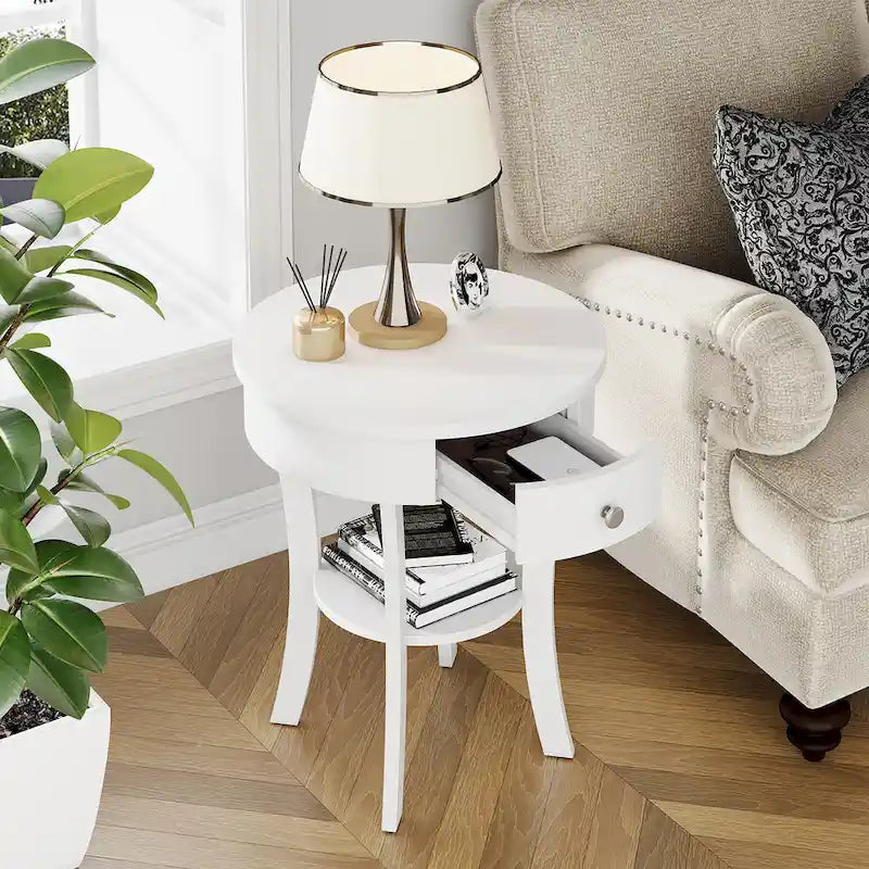 Side Table Round Nightstand