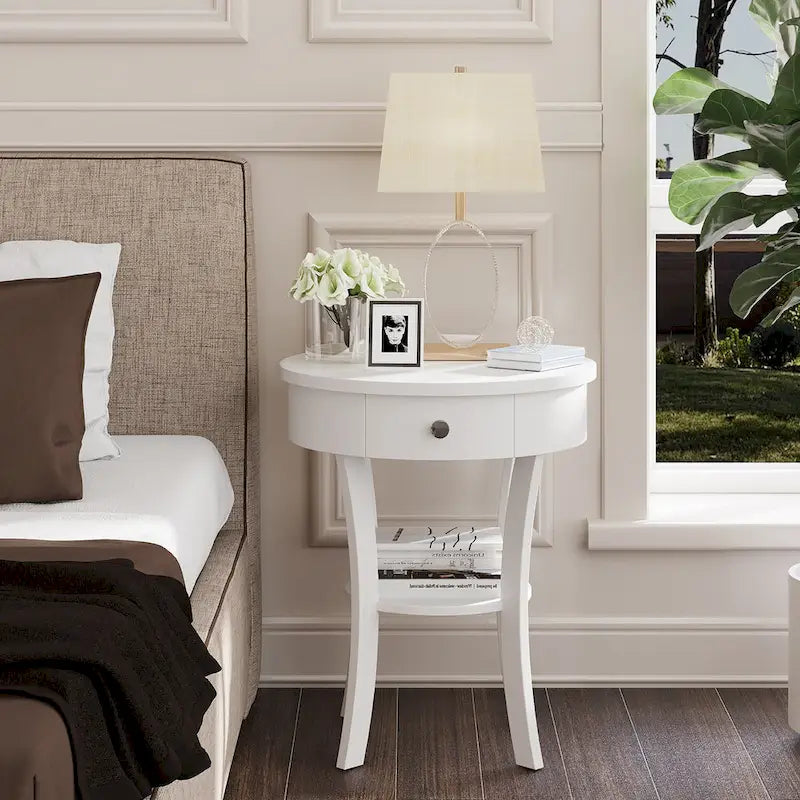 Side Table Round Nightstand