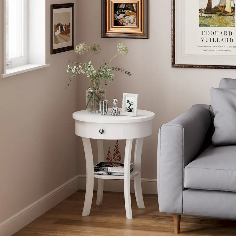 Side Table Round Nightstand