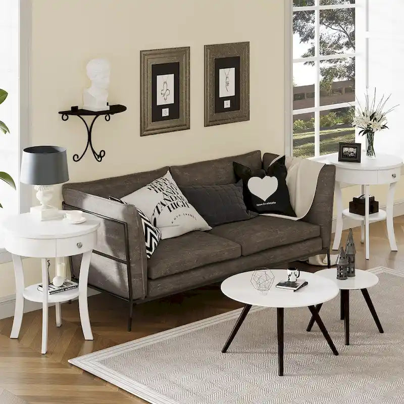 Side Table Round Nightstand