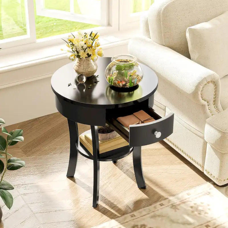 Side Table Round Nightstand