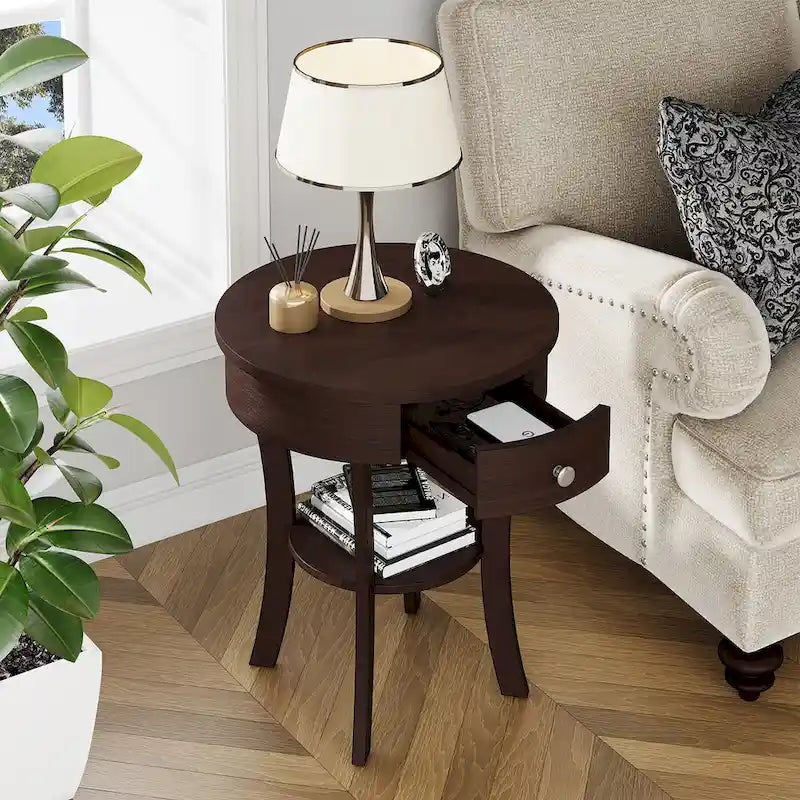 Side Table Round Nightstand