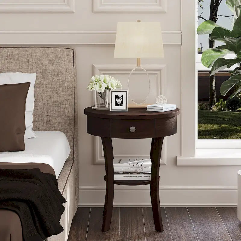 Side Table Round Nightstand