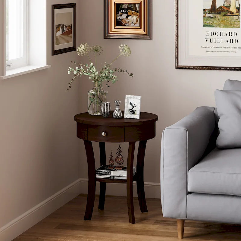 Side Table Round Nightstand