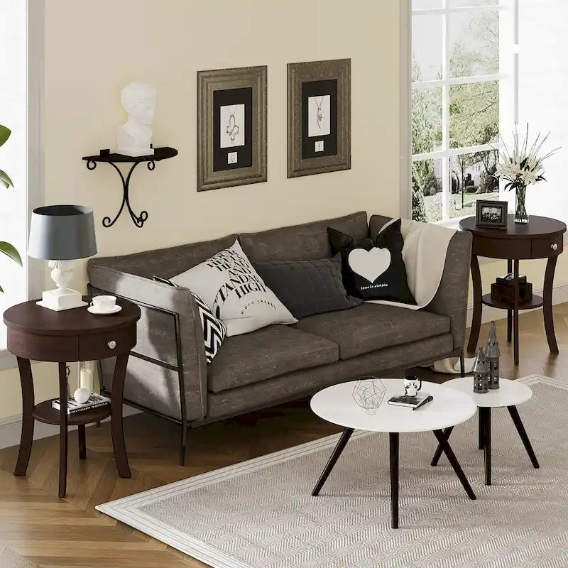 Side Table Round Nightstand