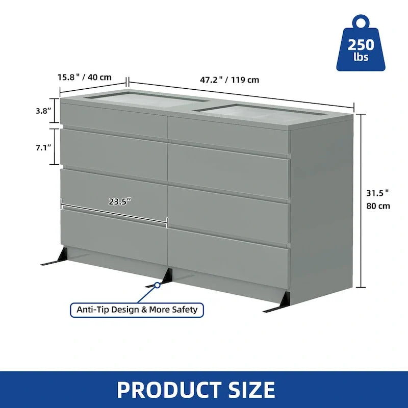 High Gloss Horizontal Storage Dresser