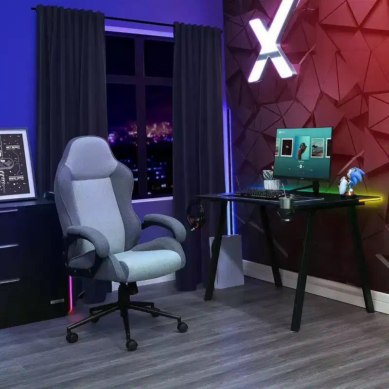 Sedia da gaming girevole grigia