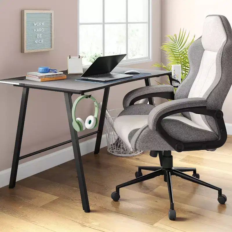 Sedia da gaming girevole grigia