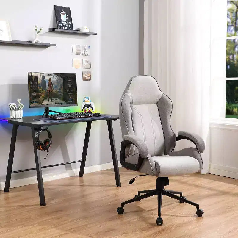 Sedia da gaming girevole grigia