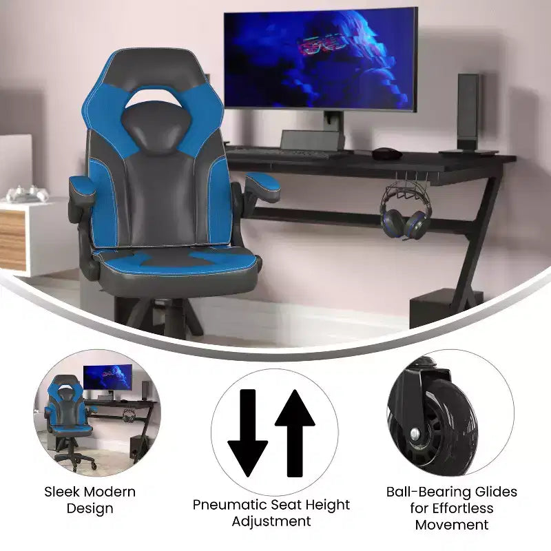 Sedia da gaming regolabile da ufficio e computer