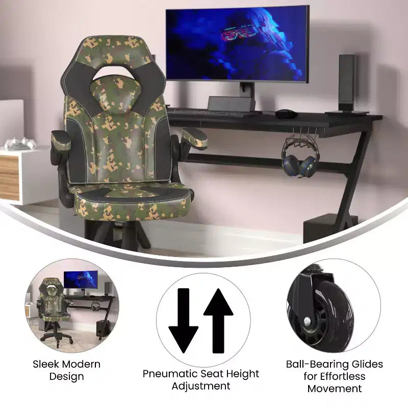 Sedia da gaming regolabile da ufficio e computer