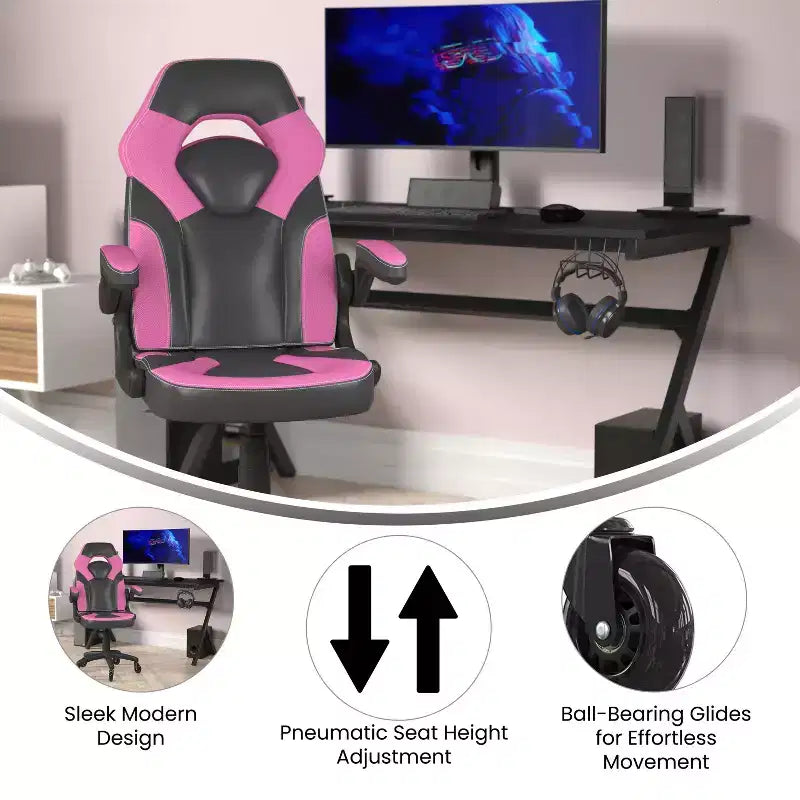 Sedia da gaming regolabile da ufficio e computer