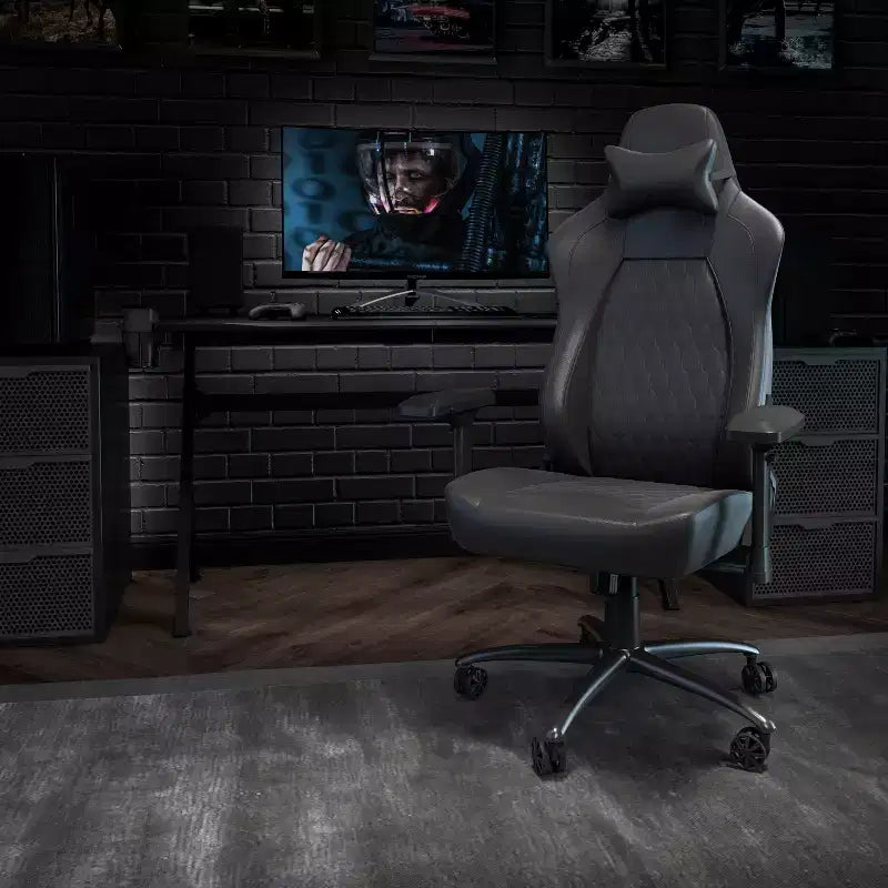 Ergonomic High Back Adjustable Gaming Chair with 4D Armrests, Headrest Pillow, and Adjustable Lumbar Support