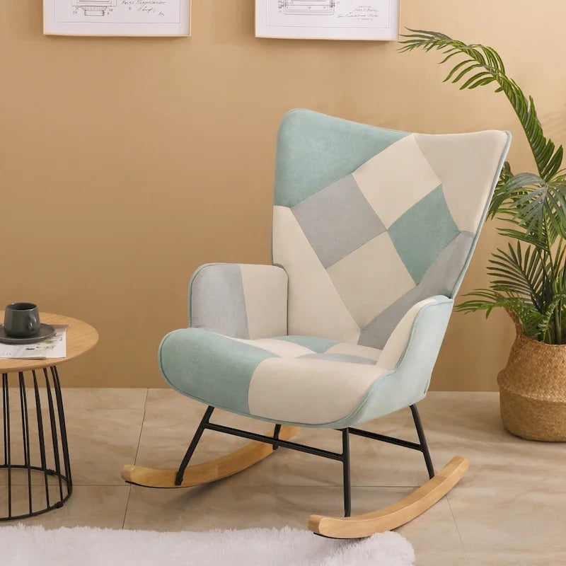 Mid Century Fabric Rocker Chair