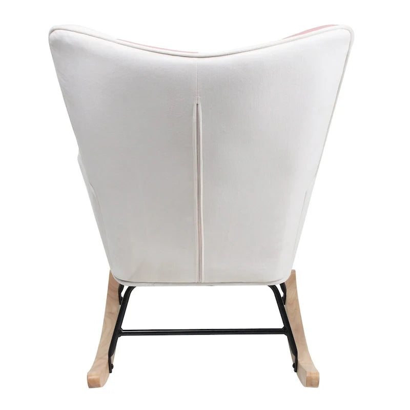 Fotel bujany z tkaniny w stylu mid-century