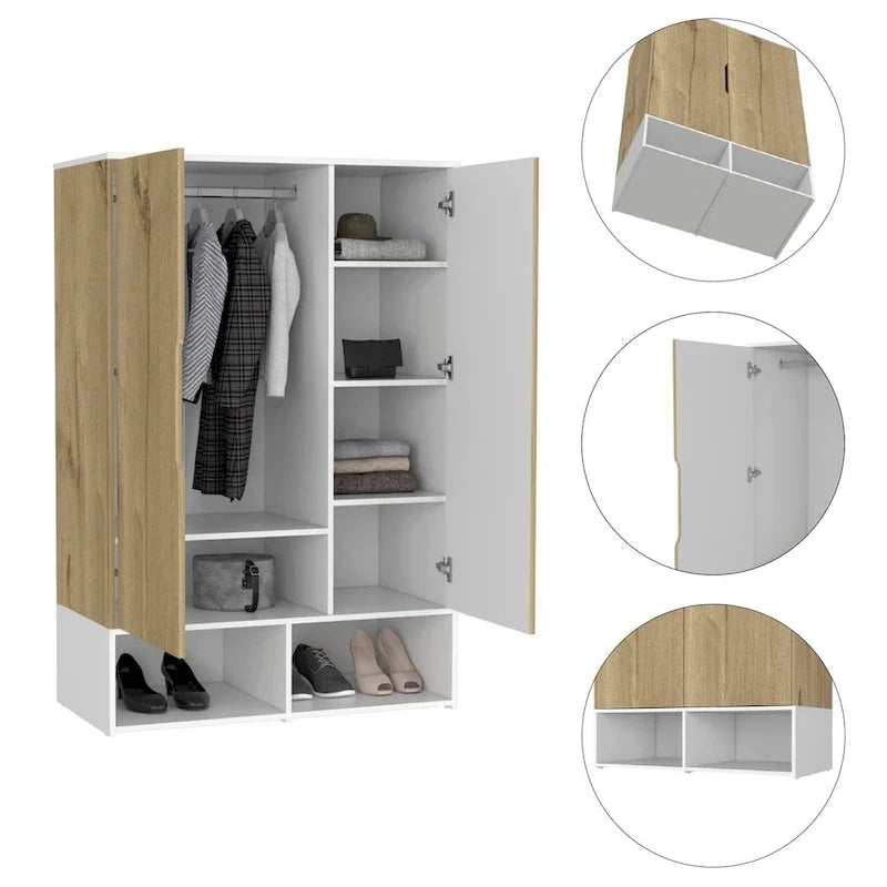 Furniture Double Armoire with Hanging Rod
