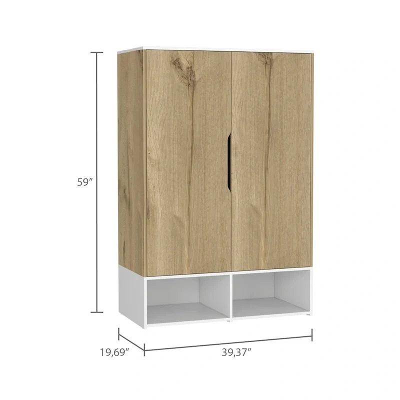 Furniture Double Armoire with Hanging Rod