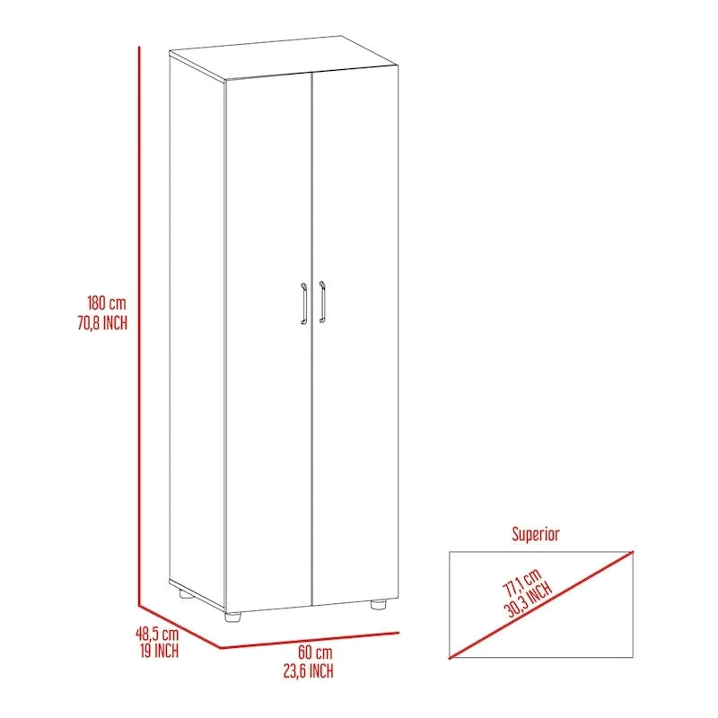 Furniture Double Armoire with Hanging Rod