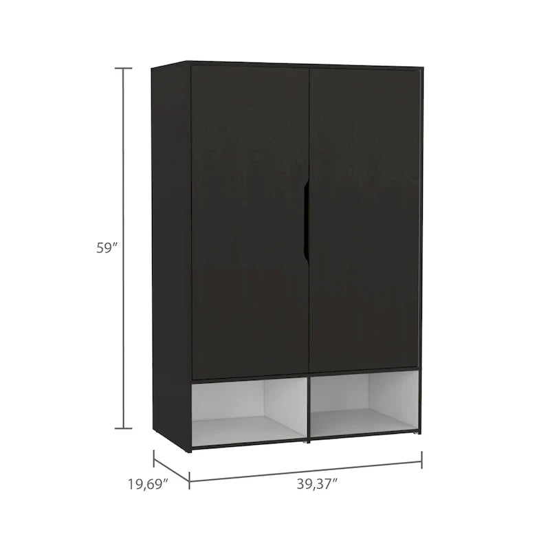 Furniture Double Armoire with Hanging Rod