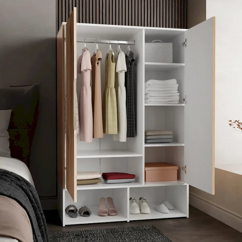 Furniture Double Armoire with Hanging Rod