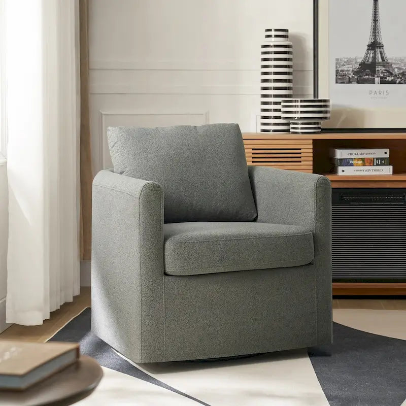 Modern 360-Degree Swivel Chair with Removable Slipcover