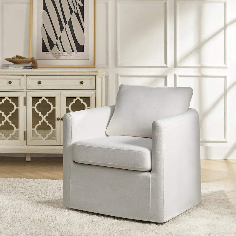 Modern 360-Degree Swivel Chair with Removable Slipcover