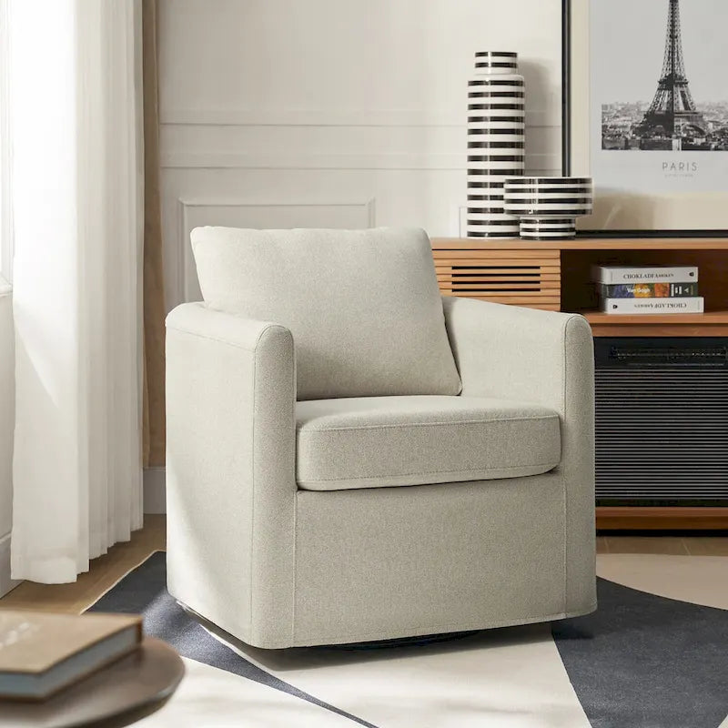 Modern 360-Degree Swivel Chair with Removable Slipcover