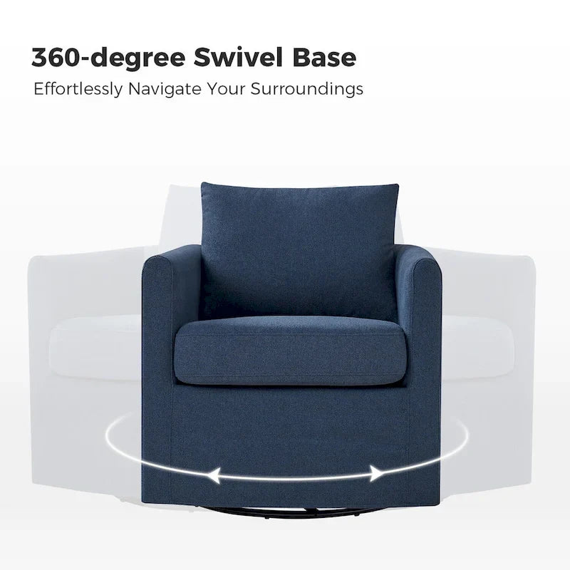 Modern 360-Degree Swivel Chair with Removable Slipcover