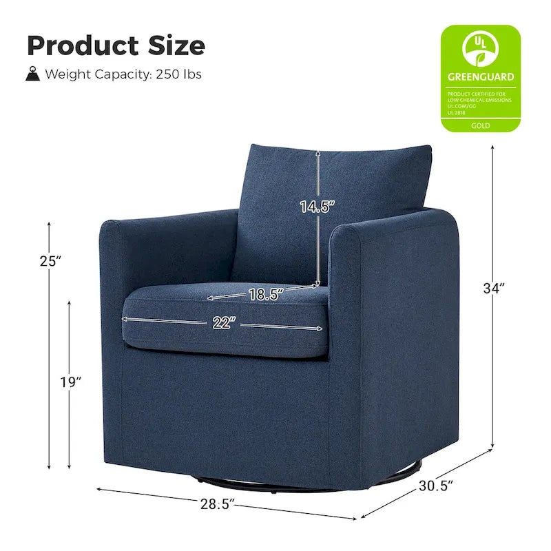 Modern 360-Degree Swivel Chair with Removable Slipcover