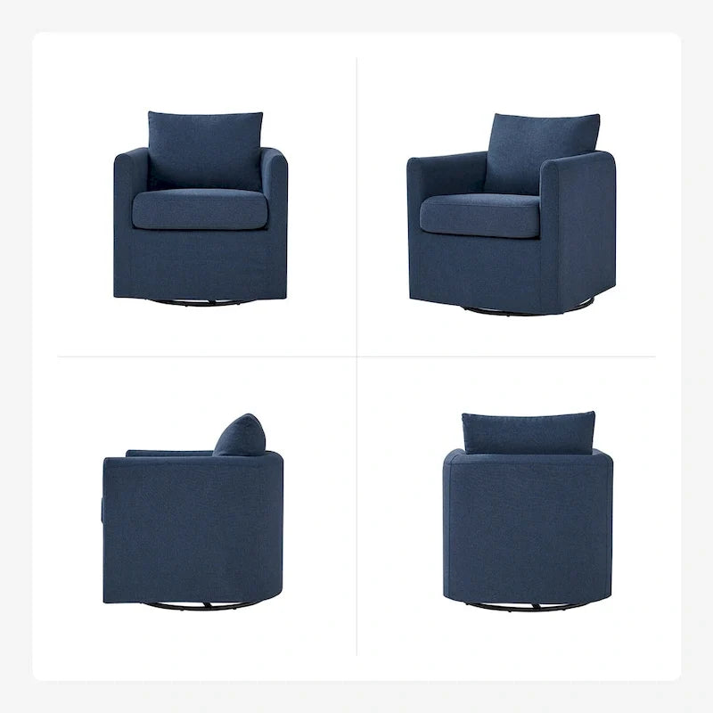 Modern 360-Degree Swivel Chair with Removable Slipcover