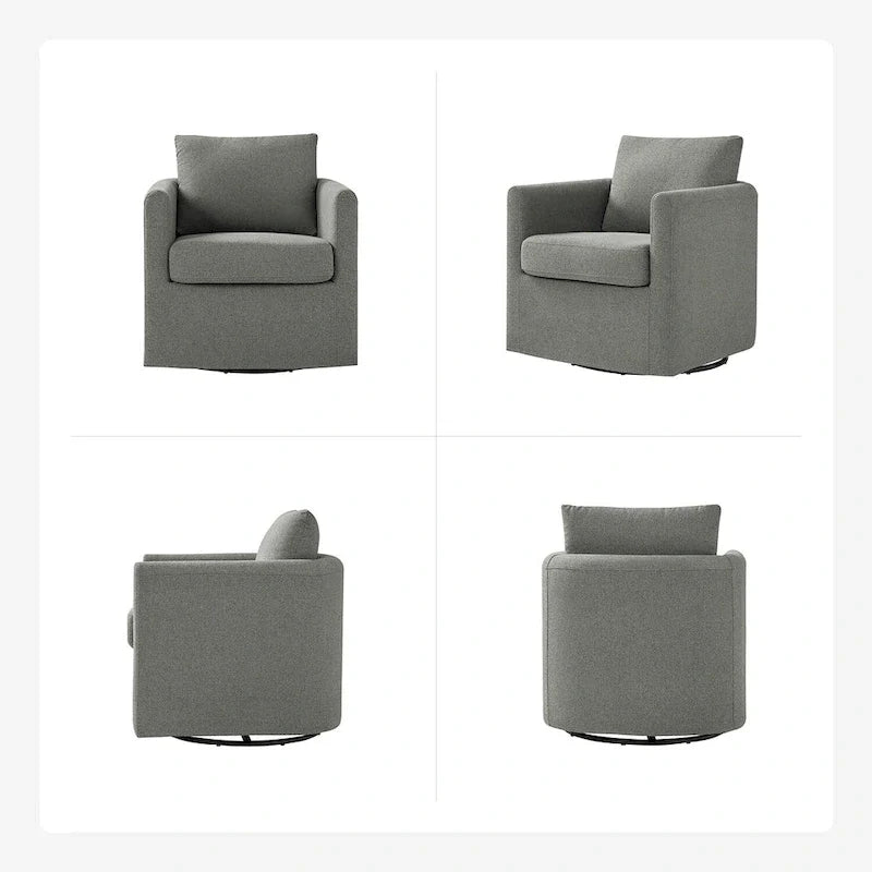 Modern 360-Degree Swivel Chair with Removable Slipcover