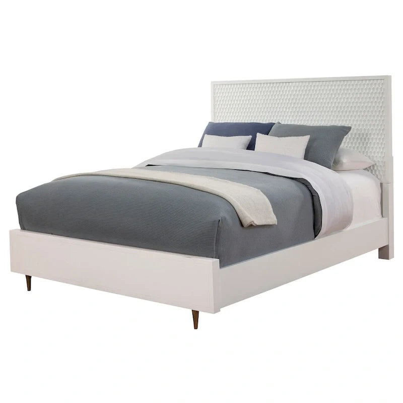 Origins by Alpine White Pearl Panel Bed