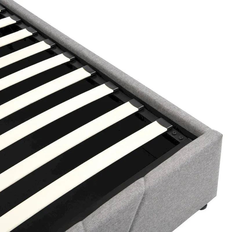 Upholstered Platform Bed with a Hydraulic Storage System