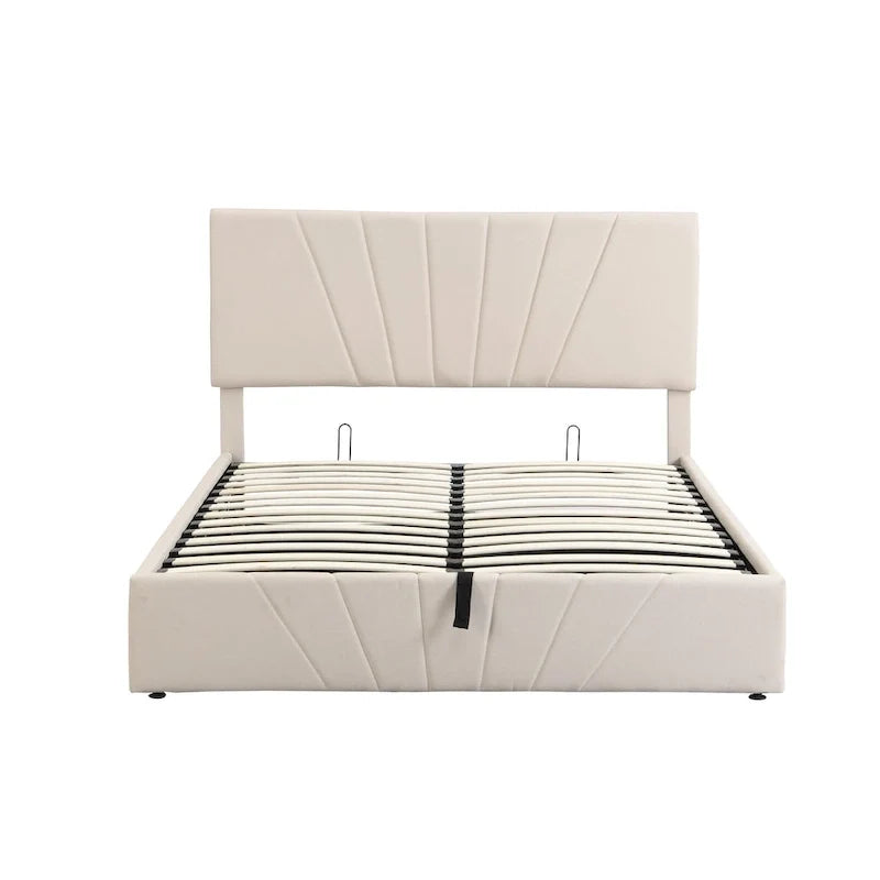 Upholstered Platform Bed with a Hydraulic Storage System