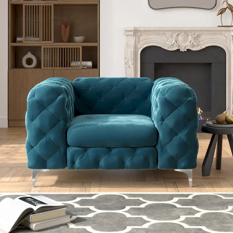 Corvus Aosta Tufted Velvet Chesterfield Club Chair