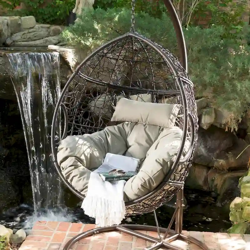 Waterproof Outdoor Wicker Hanging Basket Chair