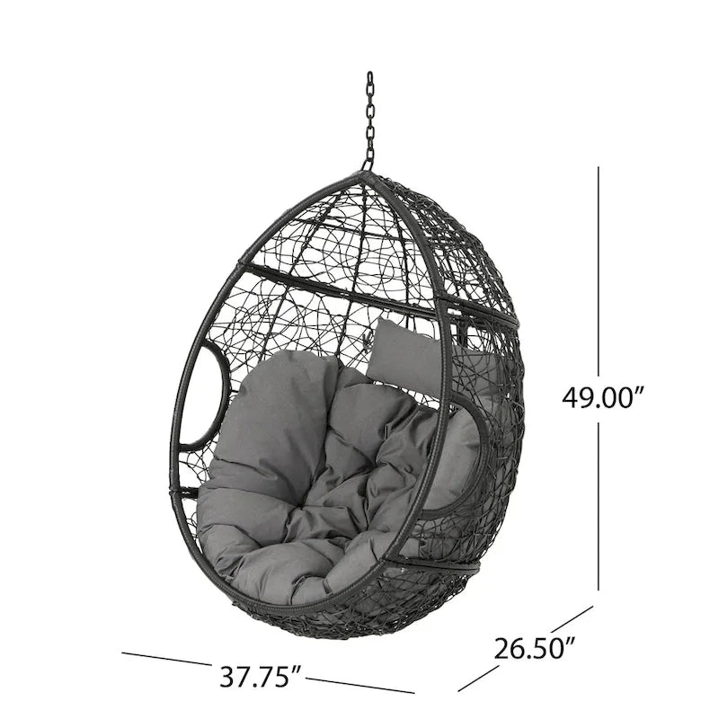 Waterproof Outdoor Wicker Hanging Basket Chair