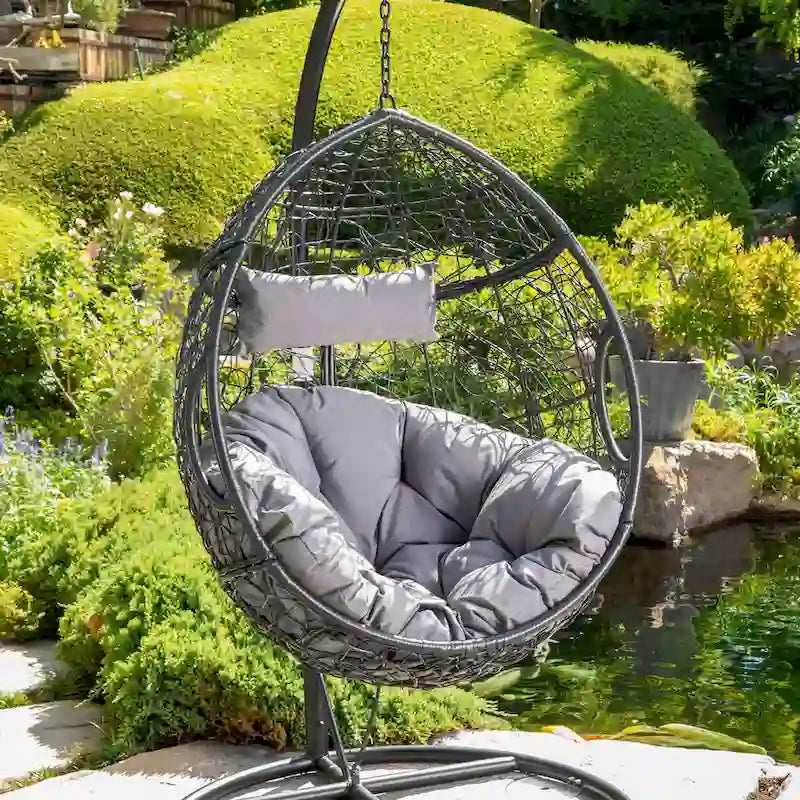 Waterproof Outdoor Wicker Hanging Basket Chair