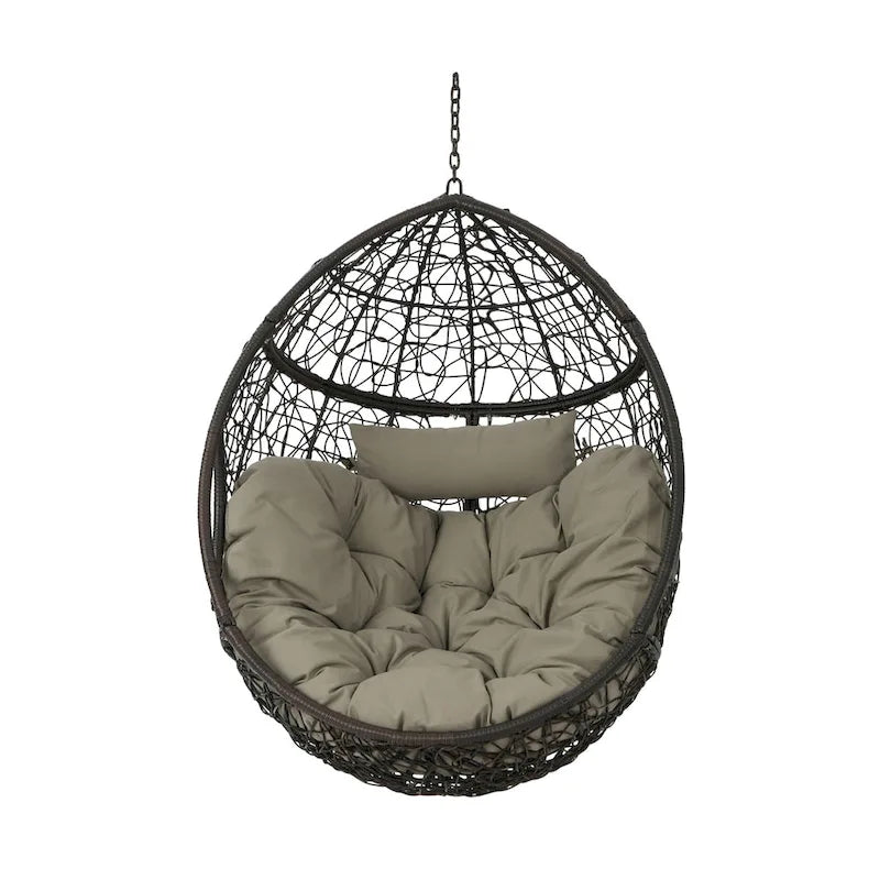 Waterproof Outdoor Wicker Hanging Basket Chair